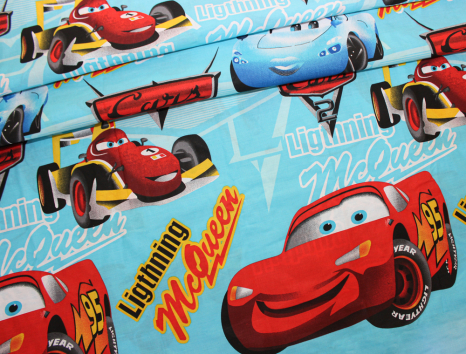Ткань для постельного белья Бязь "Gold" Lux детская "Тачки" GLB019