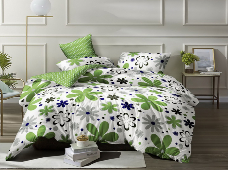 Двоспальний набір постільної білизни 180*220 із Сатину №109AB Черешенка™