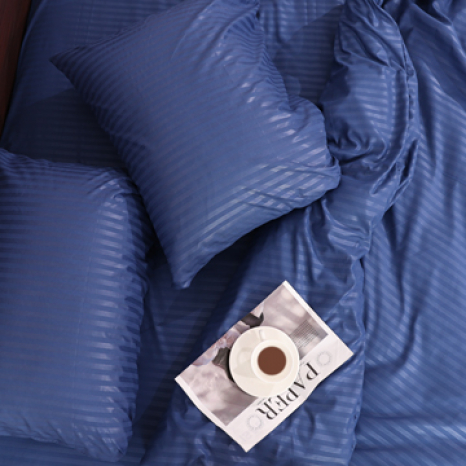 Двоспальний набір постільної білизни 180*220 із мікрофібри в смужку №2060010 Черешенка™