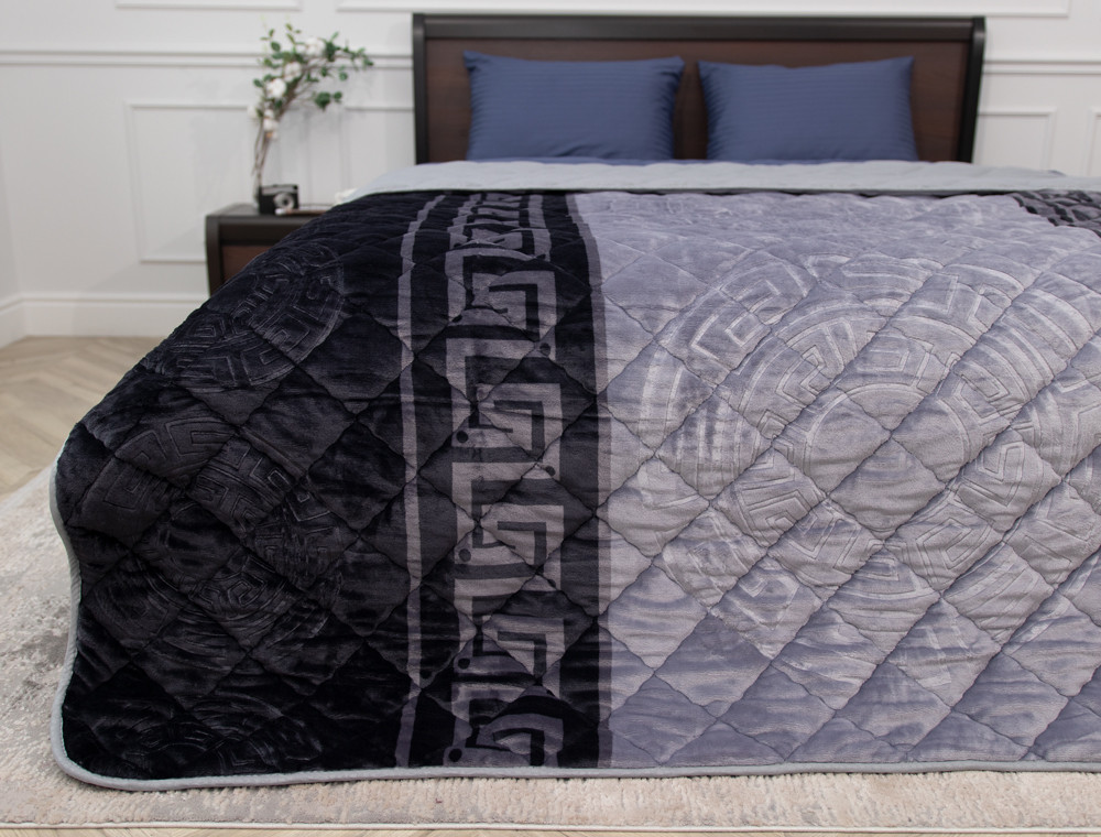 Полуторное флисовое стёганое покрывало №55029