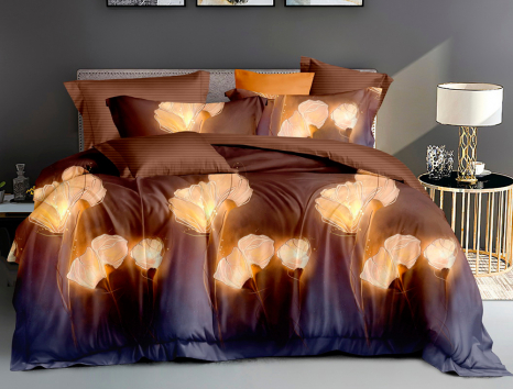 Двоспальний набір постільної білизни 180*220 із Сатину №182AB Черешенка™