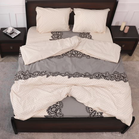 Полуторний набір постільної білизни 150*220 із Бязі "Gold" №155270 Черешенька™