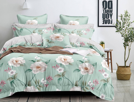 Двоспальний набір постільної білизни 180*220 із Сатину №3411AB Черешенка™