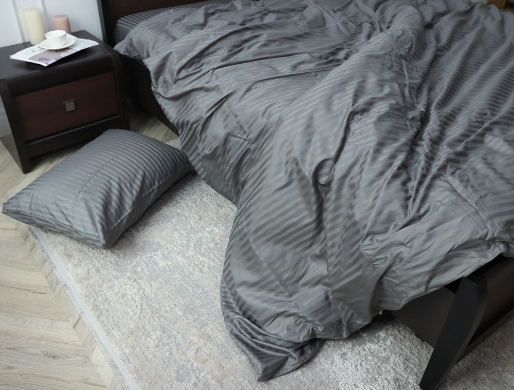 Семейный набор хлопкового постельного белья из Страйп Сатина №545203