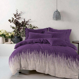 Тканина для постільної білизни Бязь "Gold" Lux "Серцевий ритм (фіолетовий)" GL3878