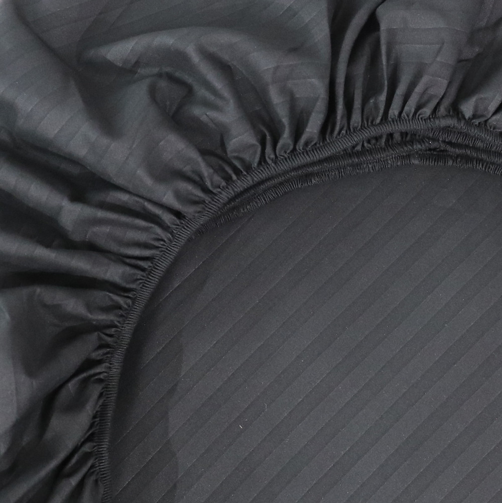 Простирадло на резинці (140*200*25) чорна смужка №2228