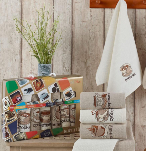 Набір кухонних рушників Nilteks Bertille Koffe 40*60 (7 шт)