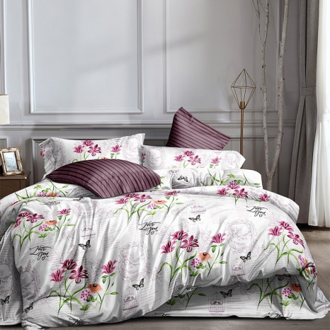 Евро макси набор постельного белья 200*220 из Ранфорса №183314AB Черешенка™