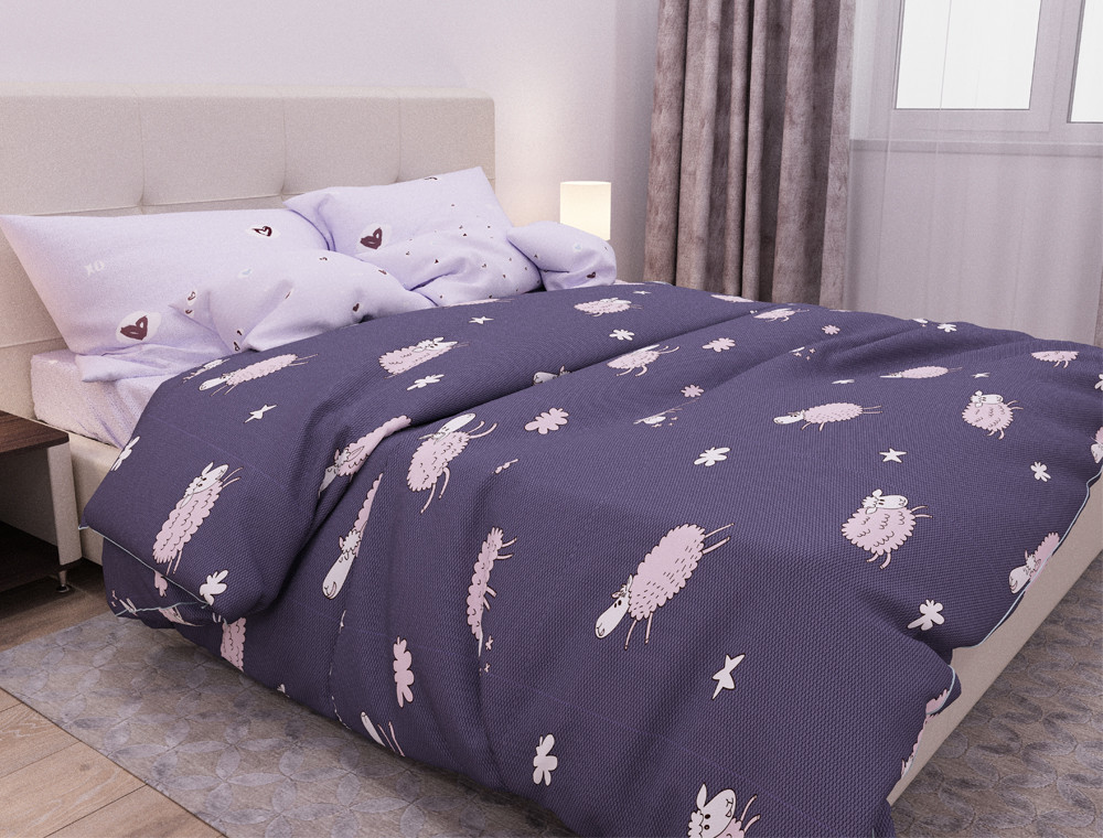 Семейный набор хлопкового постельного белья из Бязи "Gold" №154080AB Черешенка™