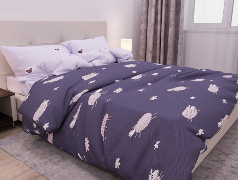 Семейный набор хлопкового постельного белья из Бязи "Gold" №154080AB Черешенка™