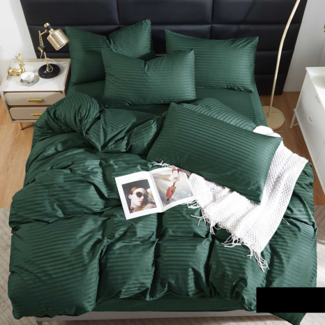 Полуторний набір постільної білизни 150*220 з Страйп Сатину №54040