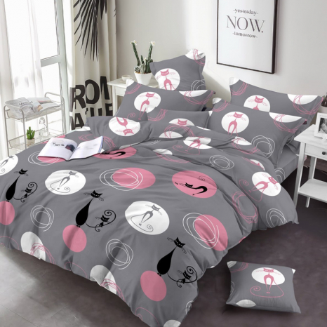 Ткань для постельного белья Бязь "Gold" Lux GL1664pink-A