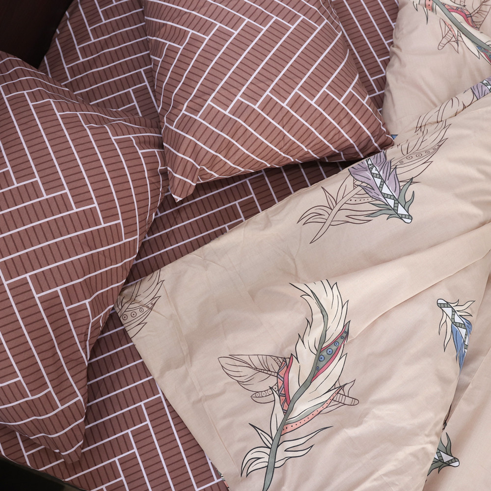 Полуторний набір постільної білизни 150*220 із Бязі "Gold" №157860AB Черешенка™