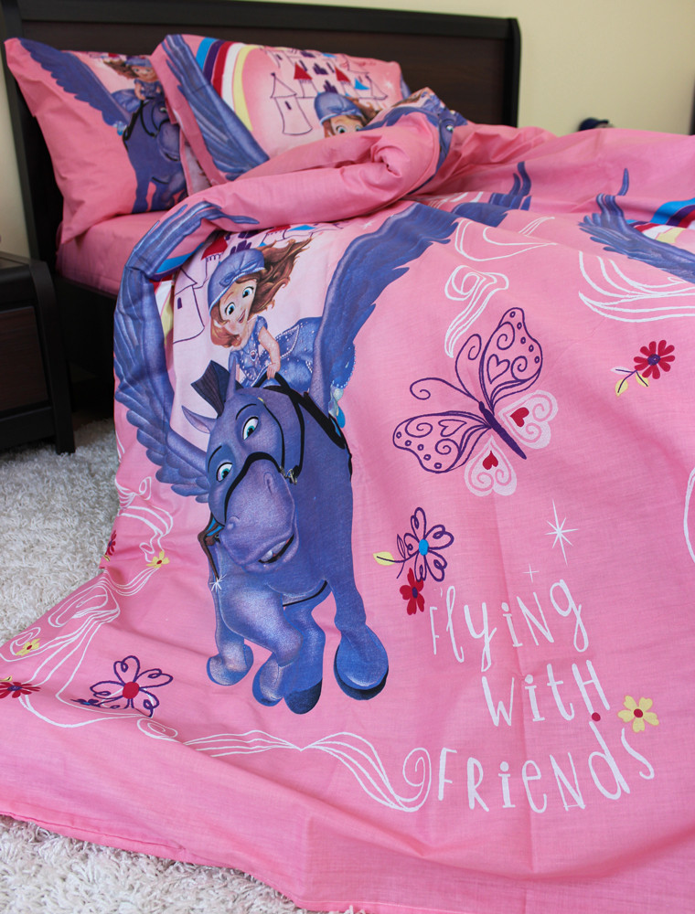 Полуторний набір постільної білизни 150*220 із Бязі "Gold" №164318 Черешенька™