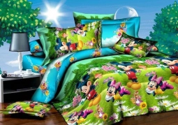 Тканина для постільної білизни Бязь "Gold" Lux дитяча "Міккі та Міні Маус" GLB035