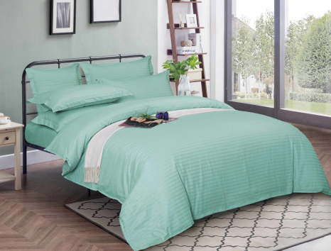 Євро-максі набір постільної білизни 200*220 зі Страйп Сатину №545409 KRISPOL™