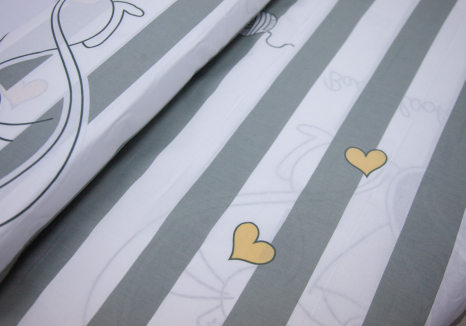 Ткань для постельного белья Бязь "Gold" Lux "Кошачья история" GL3875