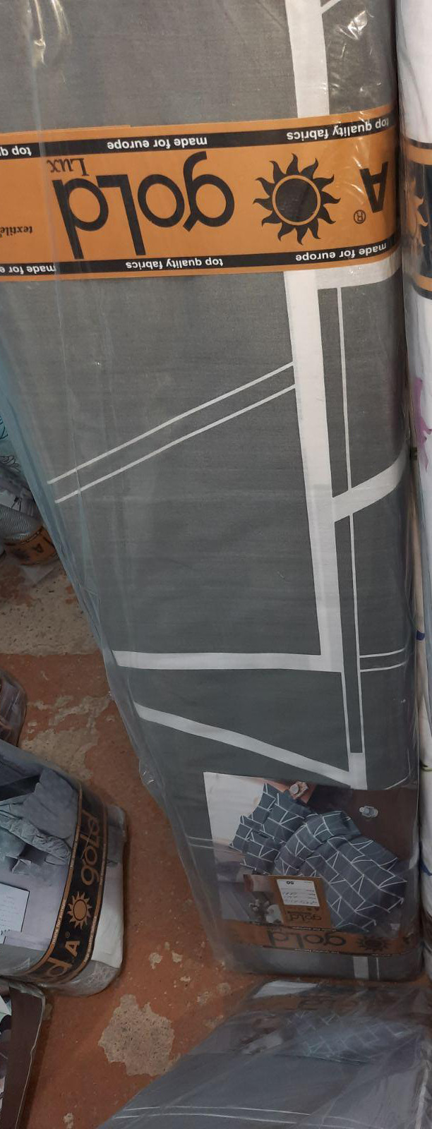 Ткань для постельного белья Бязь "Gold" Lux "Геометрическая система (серый)" GL3865