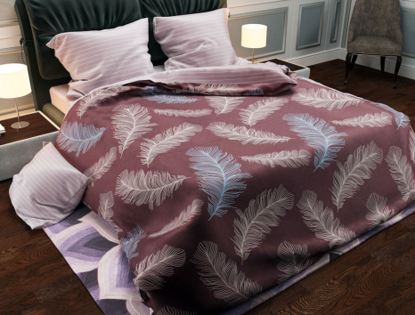 Полуторний набір постільної білизни 150*220 із Ранфорсу №181070AB Черешенка™