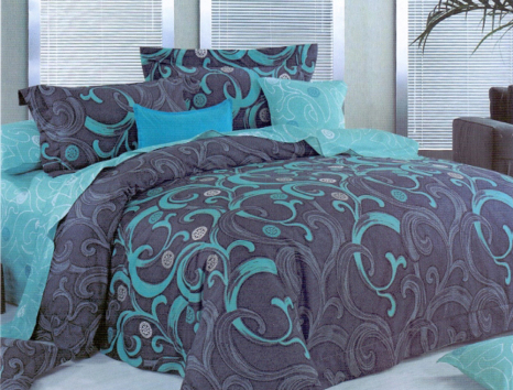 Двоспальний набір постільної білизни 180*220 із Бязі "Gold" з простирадлом на резинці №149844AB Черешенька™