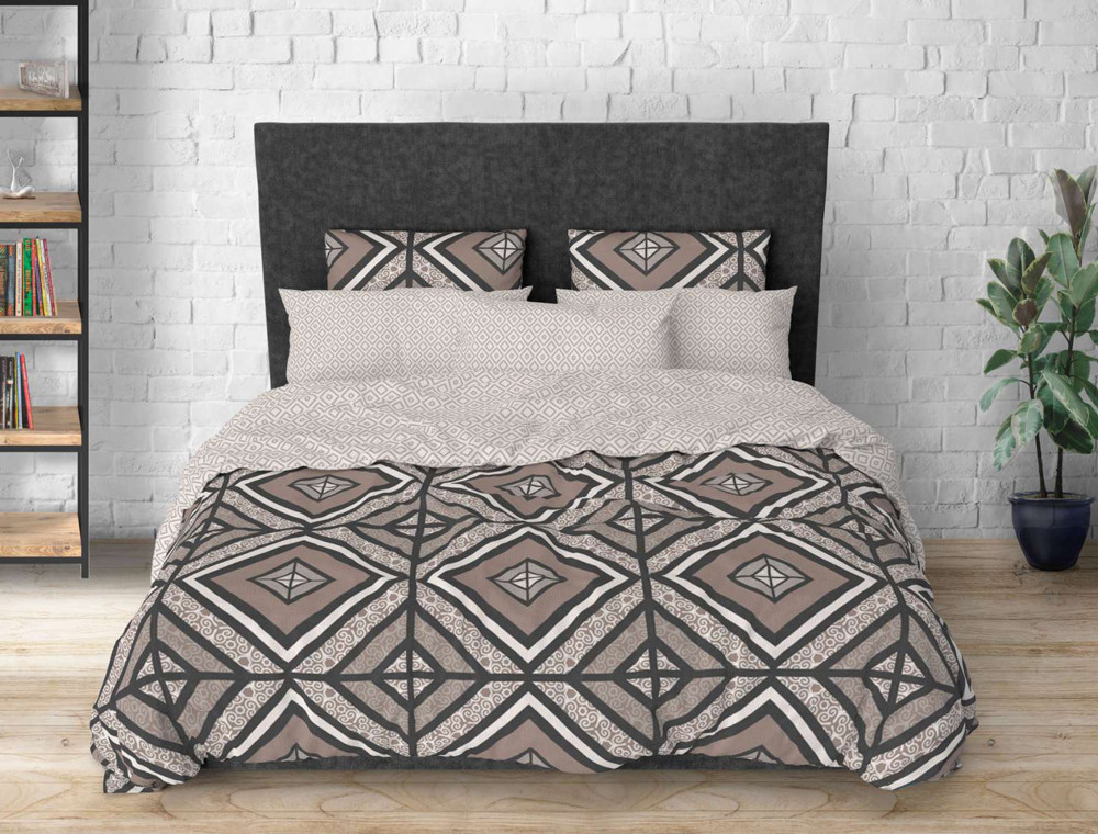 Двоспальний набір постільної білизни 180*220 із Бязі "Gold" з простирадлом на резинці №144978AB Черешенка™