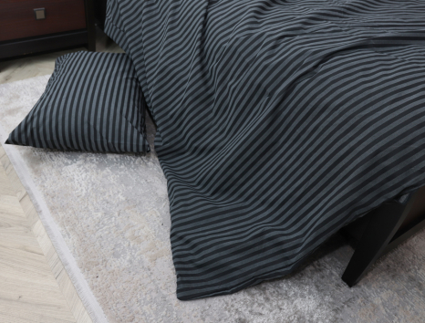 Двуспальный набор постельного белья в полоску 180*220 из Бязи "Gold" №156611 Черешенка™