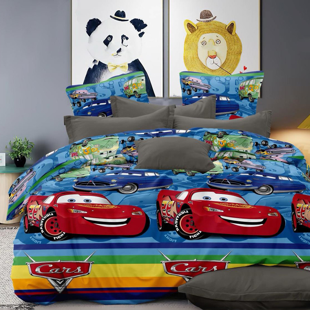 Ткань для постельного белья Бязь "Gold" детская "Быстрая гонка" GLB17500