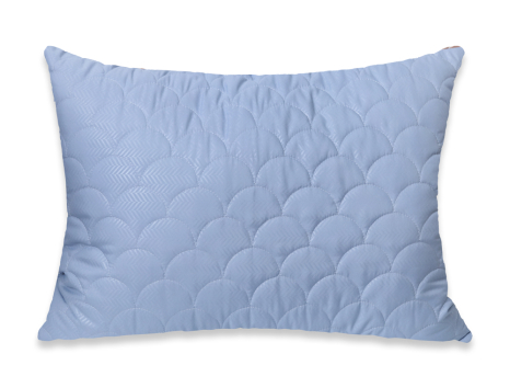 Подушка стьобана 50*70 мікрофібра/холлофайбер (блакитна) без блискавки