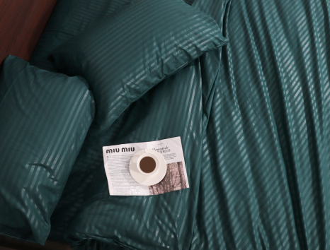 Двуспальный набор постельного белья 180*220 из микрофибры в полоску №2060011 Черешенка™