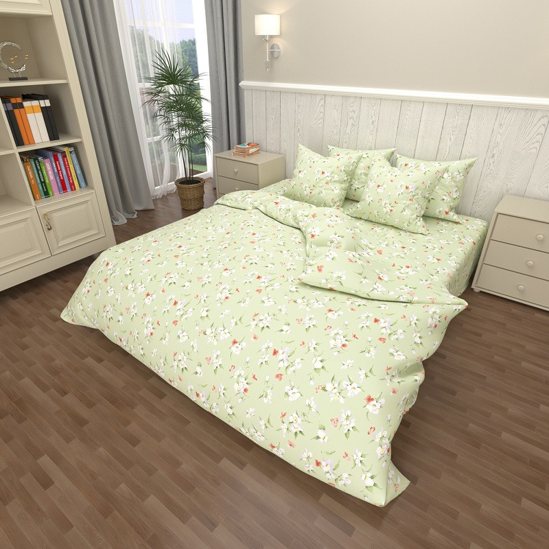 Тканина для постільної білизни Бязь "Gold" Lux GL7199green