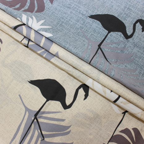 Тканина для постільної білизни Бязь "Gold" Lux "Фламінго" GL4151 (A+B) - (50м+50м)