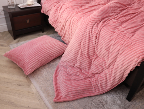 Полуторний набір постільної білизни 160*200 із Плюш Велюру №700-02 Черешенка™