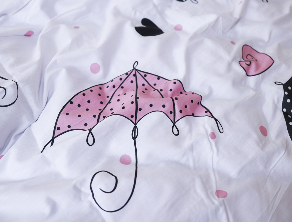 Полуторный набор постельного белья 150*220 из Сатина №1027AB Черешенка™