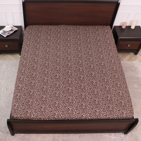 Простынь на резинке (180*200*25) коричневый вензель №663010brown