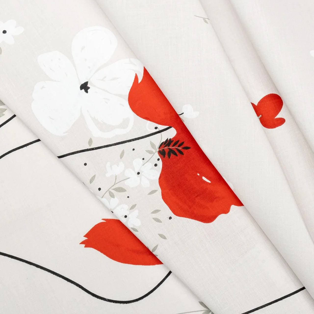 Ткань для постельного белья Бязь "Gold" Lux "Маковый цвет" GL1413 (A+B) - (50м+50м)