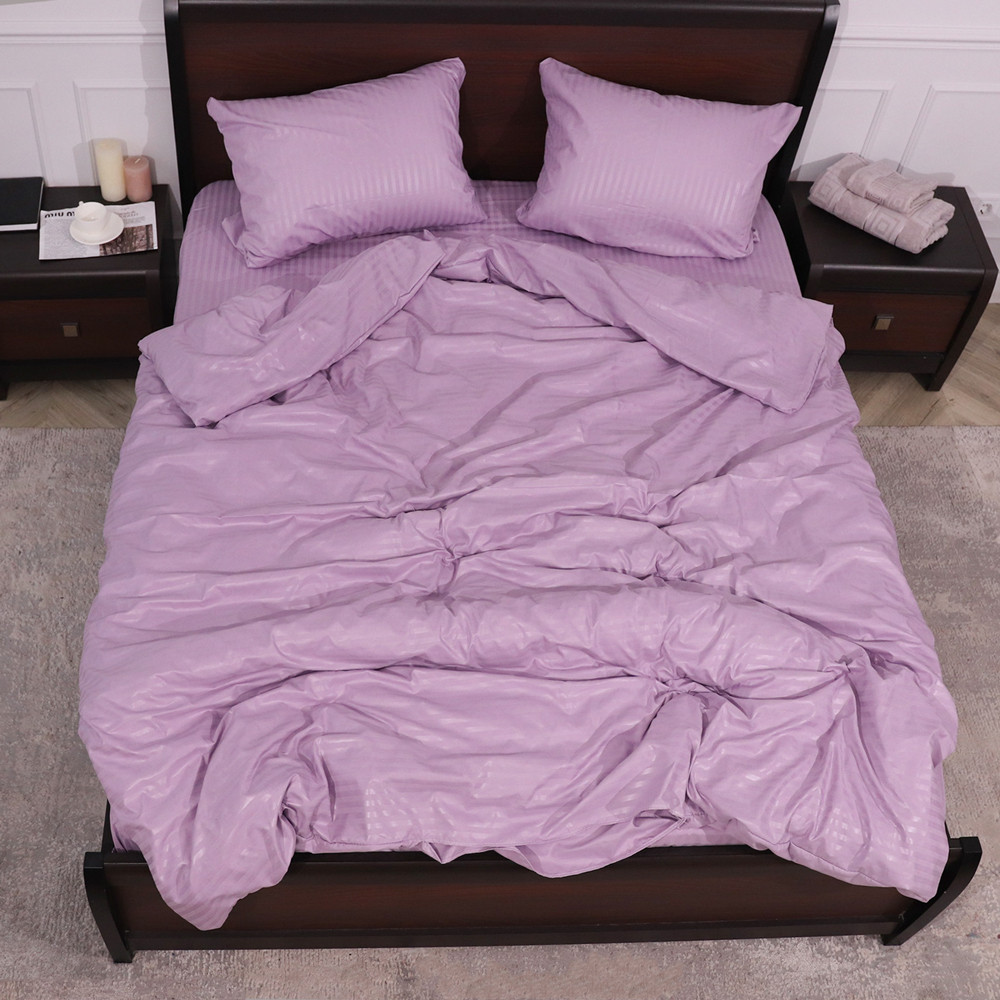 Евро набор постельного белья 200*220 из микрофибры в полоску №200019 Черешенка™