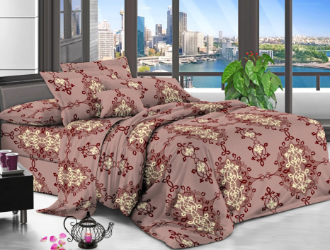 Євро набір постільної білизни 200*220 із полікотону №205996 Черешенька™