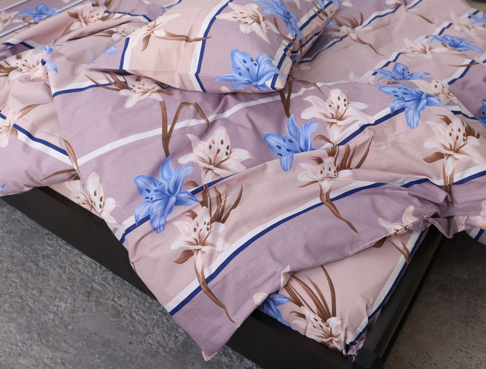 Полуторний набір постільної білизни 150*220 із Бязі "Gold" №157134 Черешенка™