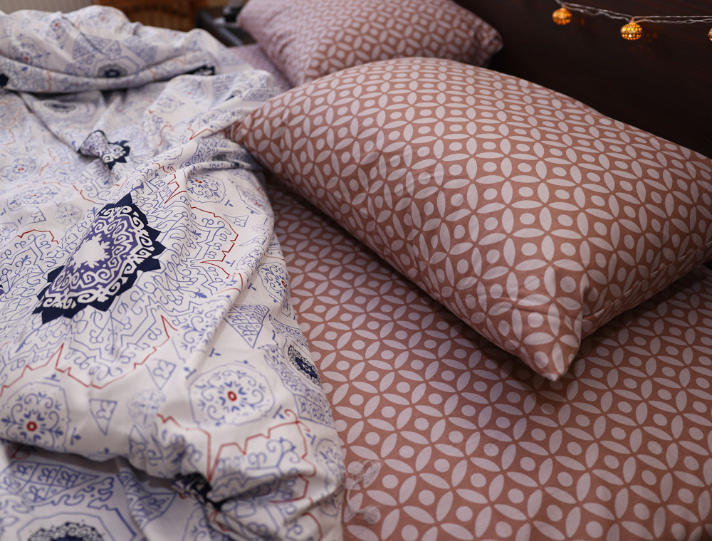 Двоспальний набір постільної білизни 180*220 із Сатину №414656AB Черешенка™