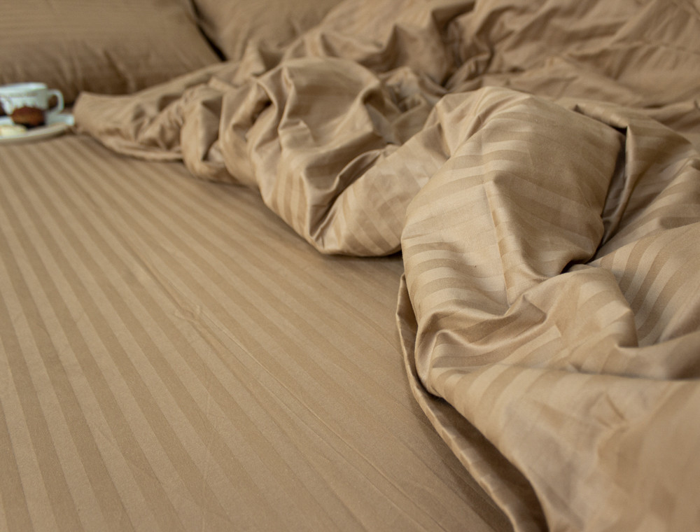 Двоспальний набір постільної білизни 180*220 зі Страйп Сатину №50444 Черешенка™