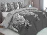 Ткань для постельного белья Бязь "Gold" Lux "Серый декор" GL4055