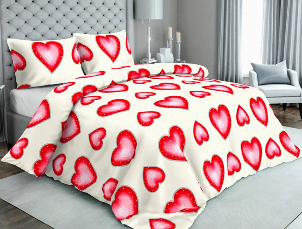 Ткань для постельного белья Бязь "Gold" Lux "Бесконечная любовь" GL2031