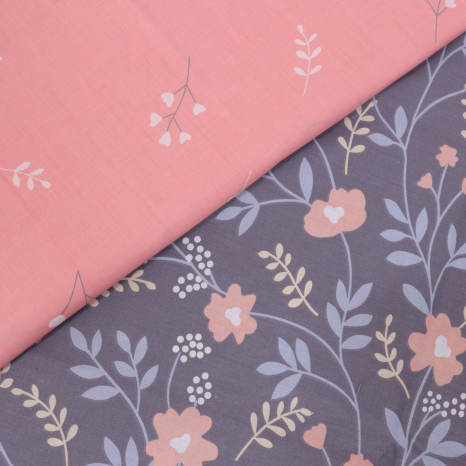 Тканина для постільної білизни Бязь "Gold" Lux "квітковий принт (дрібний)" GL1170 (A+B) - (50м+50м).