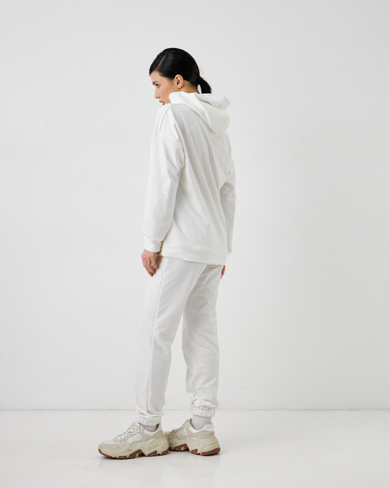 Женский спортивный костюм с капюшоном (Размер S) белый №20222139