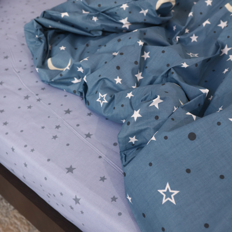 Семейный набор хлопкового постельного белья из Бязи "Gold" №15579AB Черешенка™