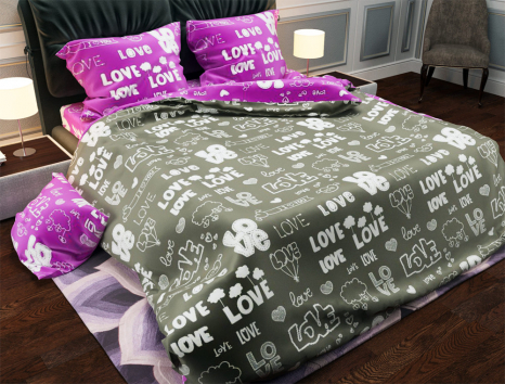 Євро-максі набір постільної білизни 200*220 із Бязі "Gold" №15727AB Черешенка™