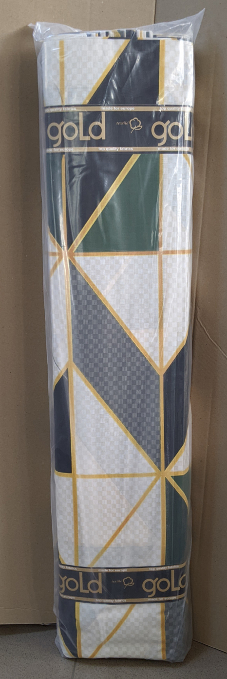 Ткань для постельного белья Бязь "Gold" Lux "Полосатая коллаборация (зеленый)" GL3862