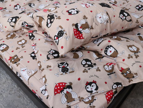 Полуторний набір постільної білизни 150*220 із Бязі "Gold" №166441 Черешенка™