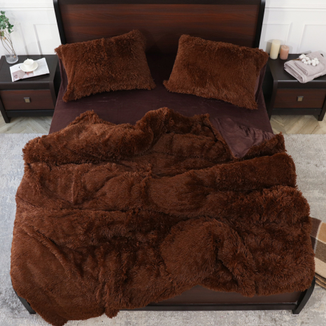 Евро-макси набор постельного белья 200*230 Плюш Травка №EL-04 Черешенка™