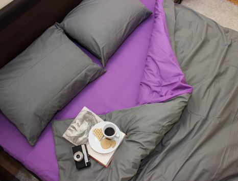 Двоспальний набір однотонної постільної білизни 180*220 із Бязі "Gold" №151728AB Черешенька™